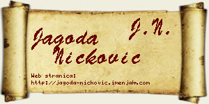 Jagoda Ničković vizit kartica
